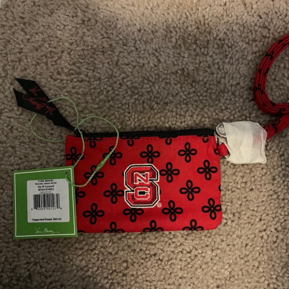 Vera Bradley North Carolina State University Zip ID Lanyard